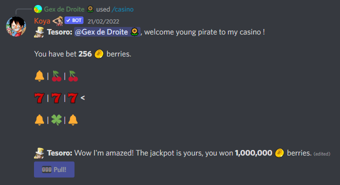 Illustration of a player winning the jackpot