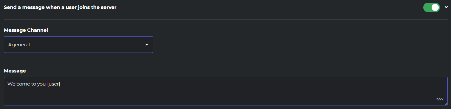 welcome message example